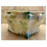 Antique R.S. Prussia Footed Bowl, Candy Bowl, Nut Dish, Serving Bowl and Stunning Vintage Green Glass Dish