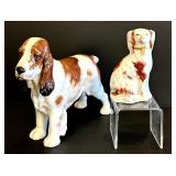 Vintage Royal Doulton Porcelain English Cocker Spaniel HN 036 and Small English Staffordshire Spaniel