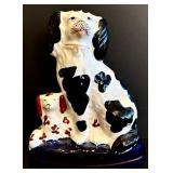 Vintage Staffordshire Spaniel with Puppy
