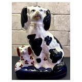 Vintage Staffordshire Spaniel with Puppy