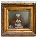 Original Framed Oil Painting Cocker Spaniel Puppy
