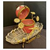 Beautiful Antique Art Neuvo Egg Trinket Dish
