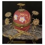 Beautiful Antique Art Neuvo Egg Trinket Dish