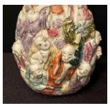 Vintage Chinese Famille Rose Immortals Snuff Bottle