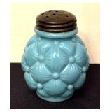 Antique Glass Quilted Salt or Pepper Shaker