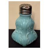 Antique Scrolled Blue Opaque Salt / Pepper Shakers