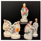 Five Antique Vintage Victorian Figurines
