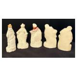 Five Antique Vintage Victorian Figurines