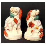 Two Vintage Staffordshire Dog Figurines