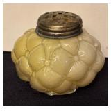Antique Consolidated Lamp & Glass Salt or Pepper Shaker Bulging Petal w/ Lid