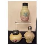 Three Antique Victorian Salt / Pepper Shakers