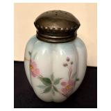 Two Vintage Victorian Hand Painted Floral Design Salt / Pepper Shakers
