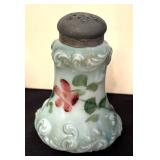 Two Vintage Victorian Hand Painted Floral Design Salt / Pepper Shakers