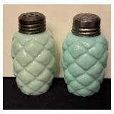 Antique EAPG Cone Artic Quilted Salt / Pepper Shakers