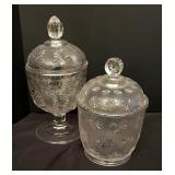 Vintage Crystal and Clear Glass Plates and Covered Dishes