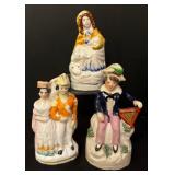 Three Antique Victorian Figurines