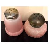 Challinor Taylor Forget Me Not Pink Hobbs Acorn and EAPG Salt / Pepper Shakers