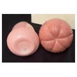 Challinor Taylor Forget Me Not Pink Hobbs Acorn and EAPG Salt / Pepper Shakers