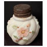 Antique Apple Blossom and Hand Painted Floral Salt / Pepper Shakers