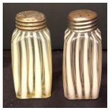 Antique Uranium Glass Salt and Pepper Shakers