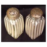 Antique Uranium Glass Salt and Pepper Shakers