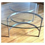 Mid Century Chrome Based Glass Top Coffee Table