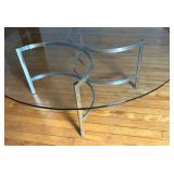 Mid Century Chrome Based Glass Top Coffee Table