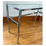 Vintage Chrome Glass Top Console Table