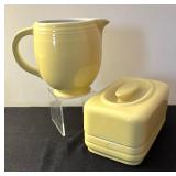 Halls China Company Pitcher and Covered Cheese Dish / Butter Dish