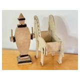 Vintage Hand Crafted Wooden Folk Art Figurines