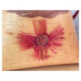 Olivia Hoff Hand Painted Gourd and Hand Crafted Birch Basket