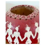 Olivia Hoff Hand Painted Gourd and Hand Crafted Birch Basket