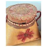 Olivia Hoff Hand Painted Gourd and Hand Crafted Birch Basket