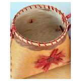 Olivia Hoff Hand Painted Gourd and Hand Crafted Birch Basket
