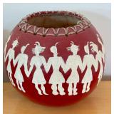 Olivia Hoff Hand Painted Gourd and Hand Crafted Birch Basket