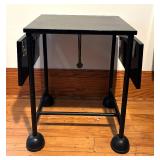 Black Drop Leaf Utility Cart / Table