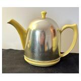 Vintage Hall China Company Westinghouse Yellow Refrigerator Dish Container and Canary Yellow Teapot with Metal Cozy