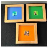 Three Petite "Miniature Cups" Original Acrylic on Board Paintings by Amber Mills