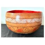 Hand Painted Artisan Gourd Bowl by FW