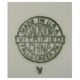 Beautiful Vintage Jackson Vitrified Airbrush Green Scroll Platter