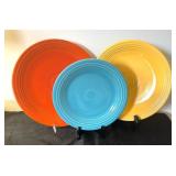 Colorful Fiesta Ware Platters including Vintage 14" Orange Fiesta Ware Platter
