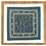 Animal Motif Framed Pictorial Tapestry