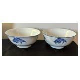 Variety of Vintage Beautiful Blue and White Rice Bowls
