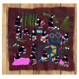 Five Ethnic Embroidered Pictorial Tapestries