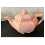 Vintage 1940s Hall Victorian Feather Plume Starfish Rose Pink Teapot and Blue Spice Birch by Hall Teapot w/ Lid and Vintage Hall Teapot Connie Celadon Sage Green 1940s Victorian Series