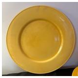 Vintage Green and Golden Yellow Platter and Dinnerware