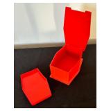 Vintage Red Celluloid Art Deco Dresser Box