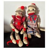 Variety of Sock Monkeys and Sock Monkey Slippers