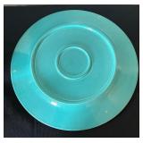 Vintage Turquoise Platter, Vintage Hall Donut Teapot and Blue Pottery Bowl