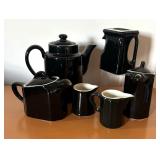 Vintage Shenagno and Syracuse Black Pitchers and Teapots and More
